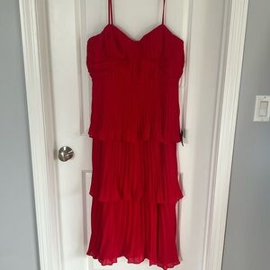 Red tiered dress